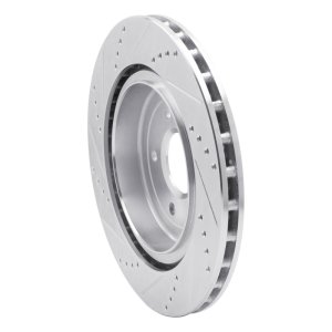 Chevrolet Corvette Brake Rotor (1) - Rear Right - R1 Concepts - Drilled & Slotted - Silver - `06-`13